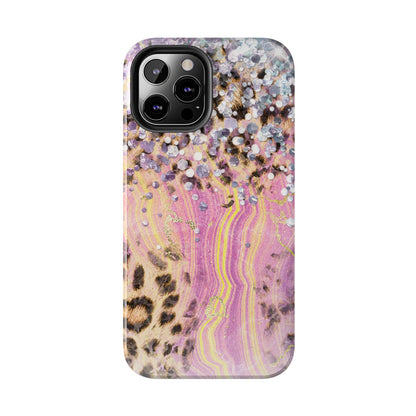 Crystal Glam Leopard - iPhone Series Case with Glitter and Gem Accents