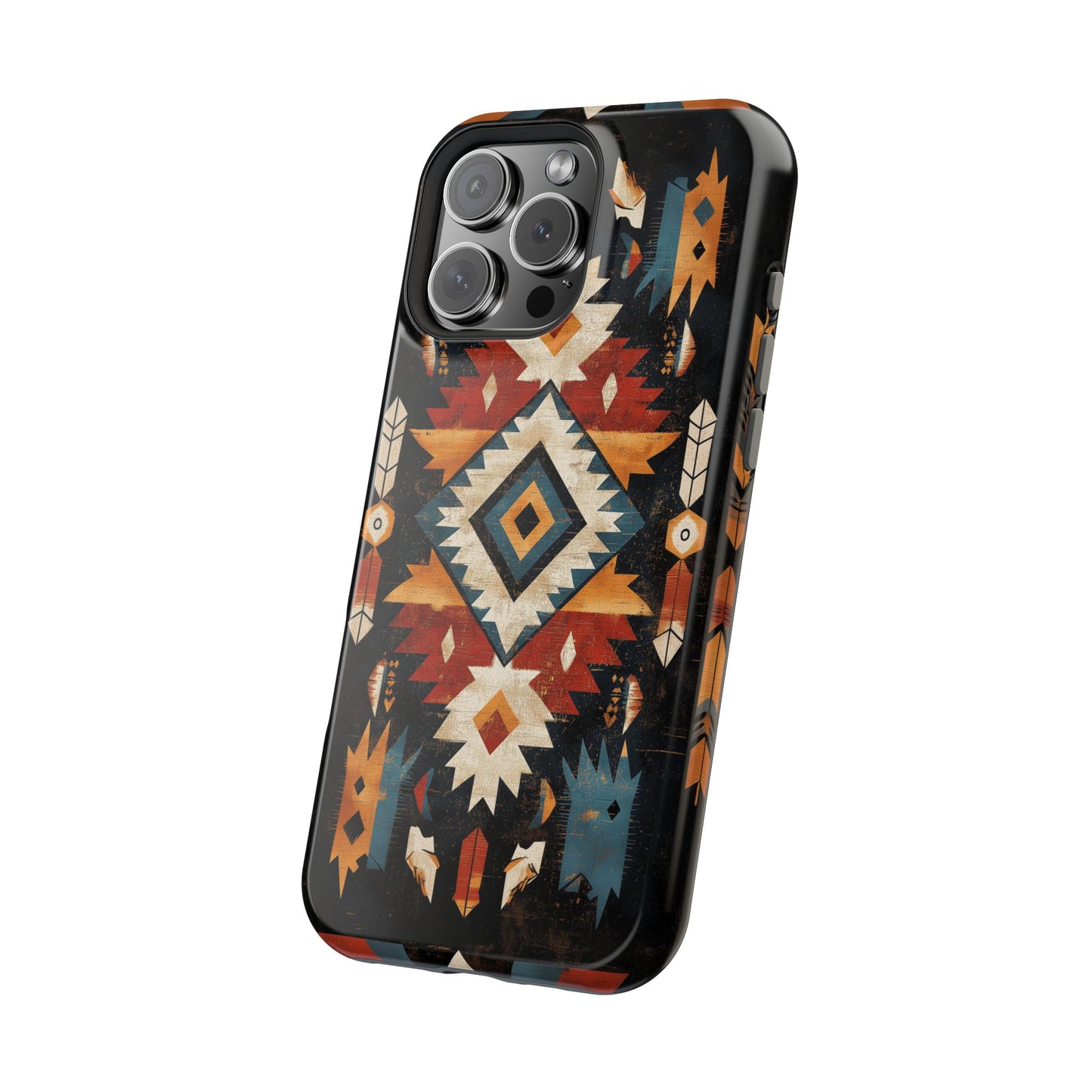 Southwestern Arrow & Diamond Tough MagSafe iPhone Case – Bold Tribal Design, Dual-Layer Protection