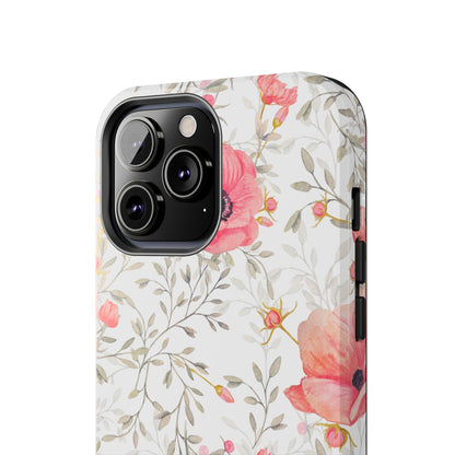 Pink Floral Watercolor iPhone Case – Feminine Poppy Blossom Design