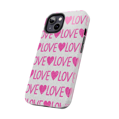 Pink Glitter Love Pattern – iPhone Series Case