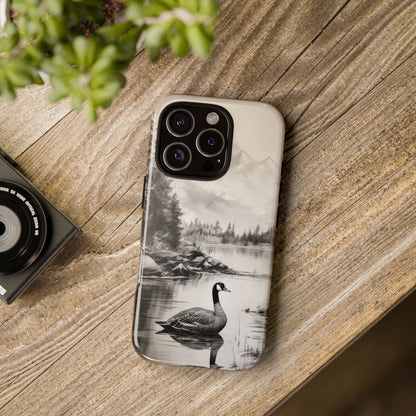 Canadian Goose Phone Case - Charcoal Sketch Design!