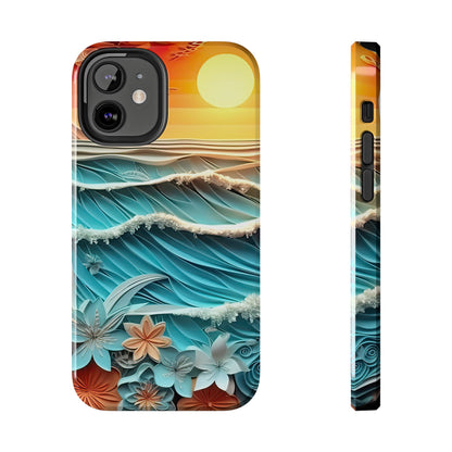 Tropical Sunset Paper Art Ocean – iPhone Series Case