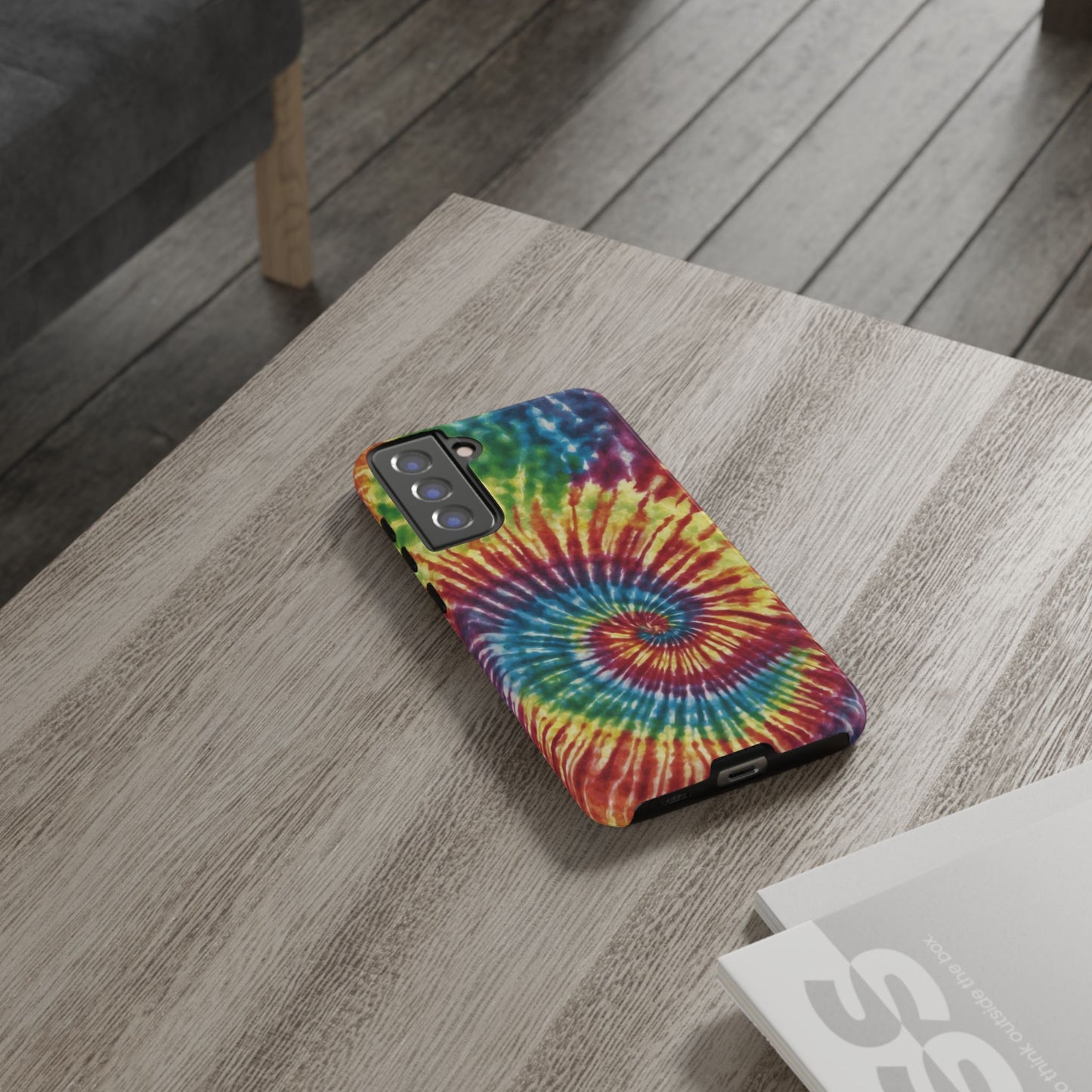 Colorful Retro Tie-Dye Samsung Galaxy Case – Spiral Rainbow Design