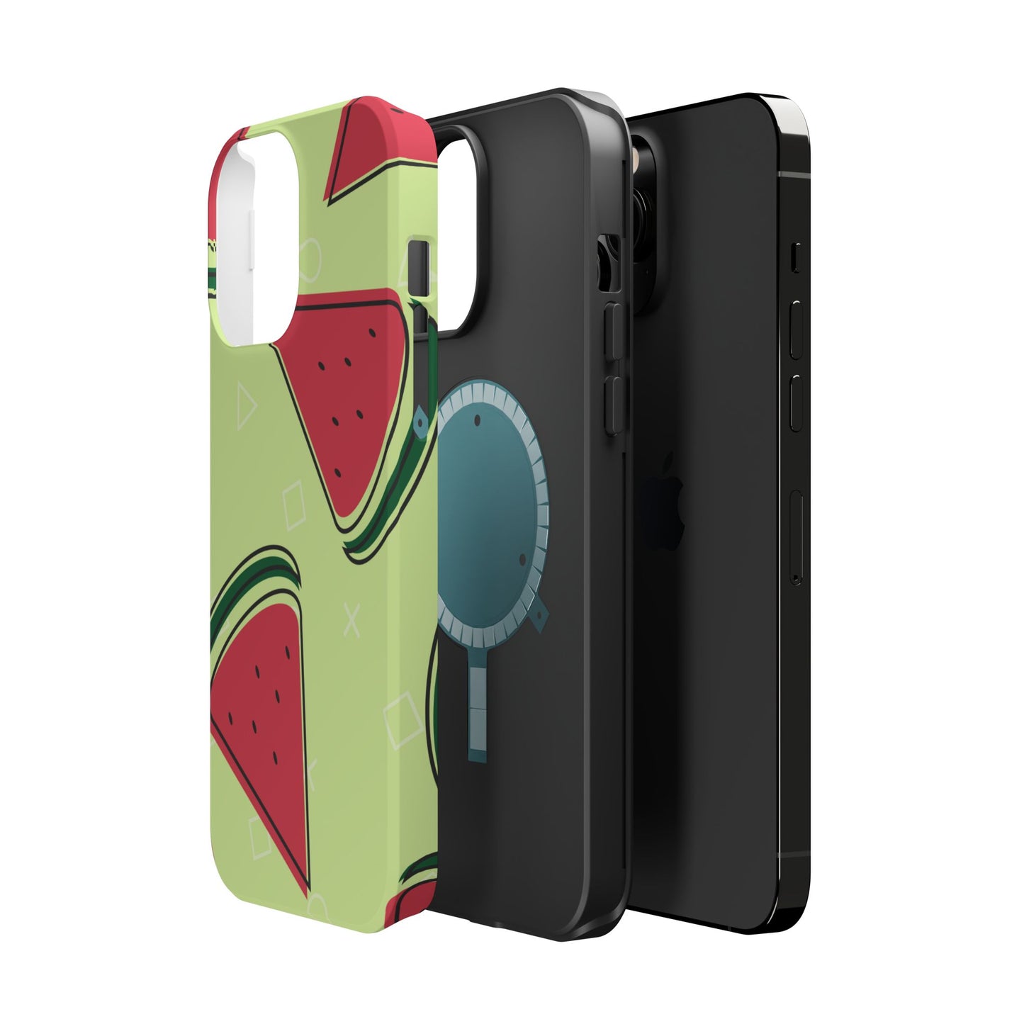 Watermelon Slice MagSafe iPhone Case – Fresh & Fun Design with Retro Geometric Pattern