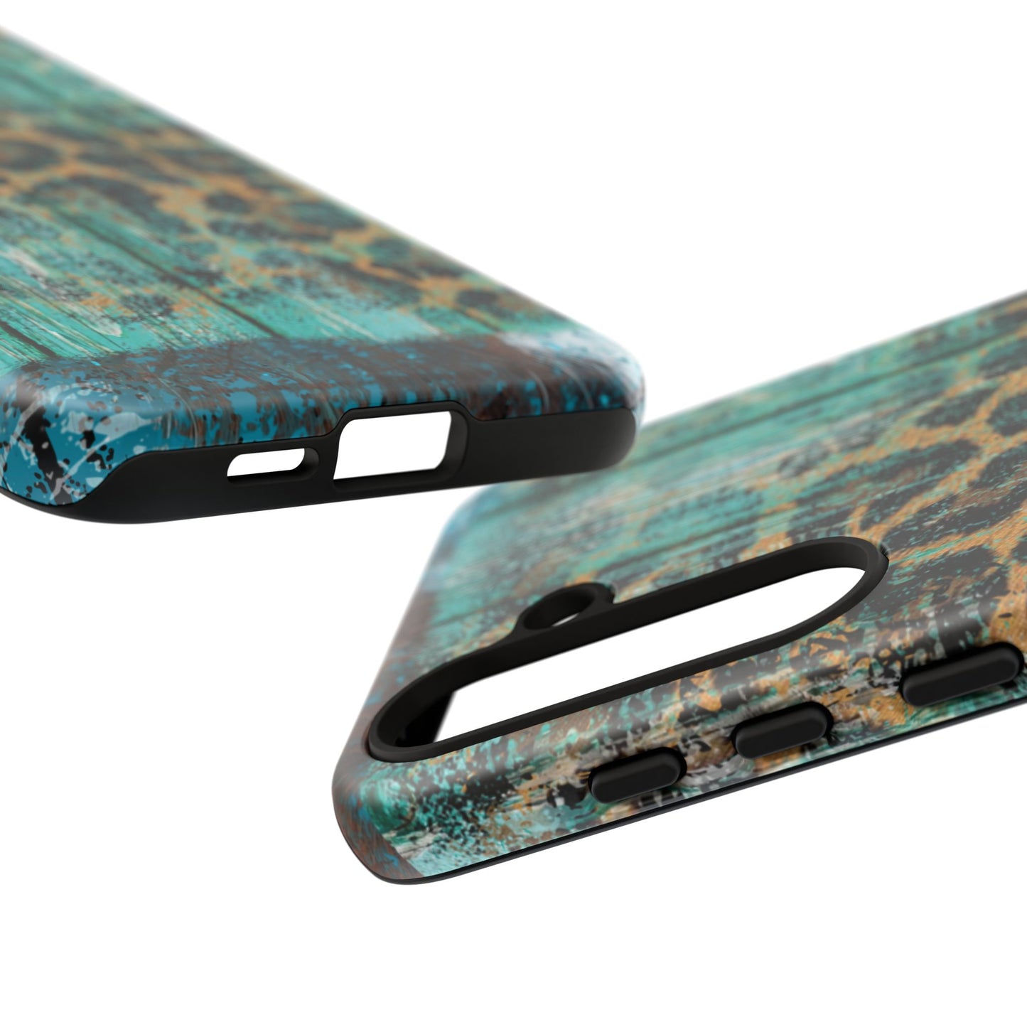 Turquoise Rustic Leopard Wood - Samsung Galaxy Series Case