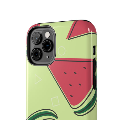 Watermelon Slice iPhone Case – Fresh & Fun Design with Retro Geometric Pattern