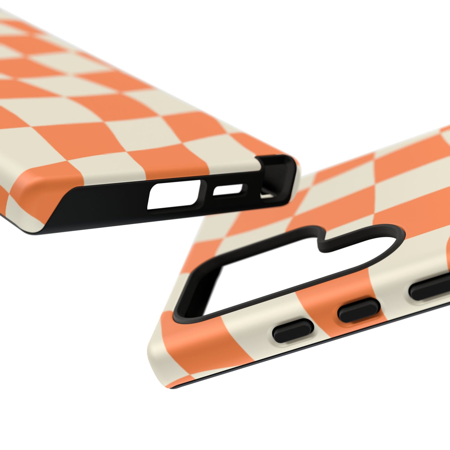 Wavy Retro Checkerboard Samsung Galaxy Case – Shockproof, Matte Finish, Dual-Layer Protection