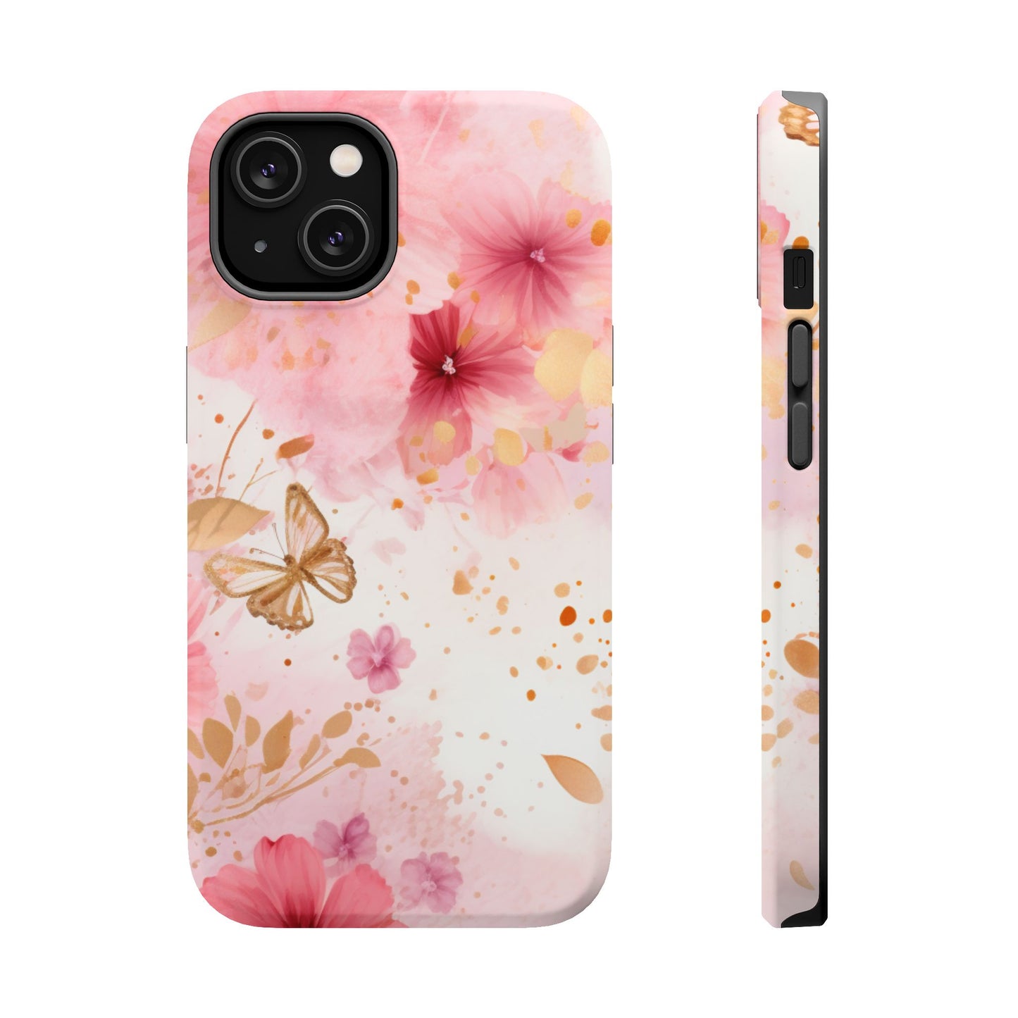 Blush Pink Floral Butterfly - MagSafe iPhone Case