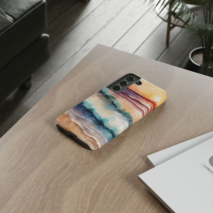 Sunset Waves Samsung Galaxy Case – Vibrant Watercolor Design