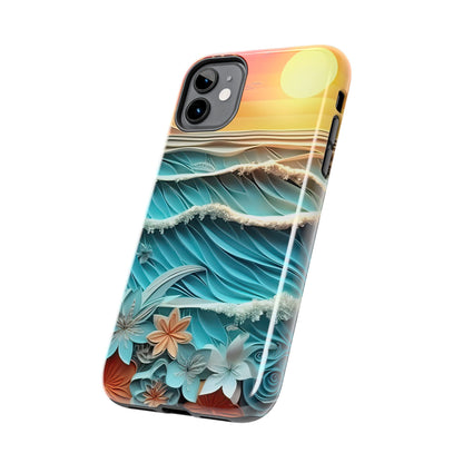 Tropical Sunset Paper Art Ocean – iPhone Series Case