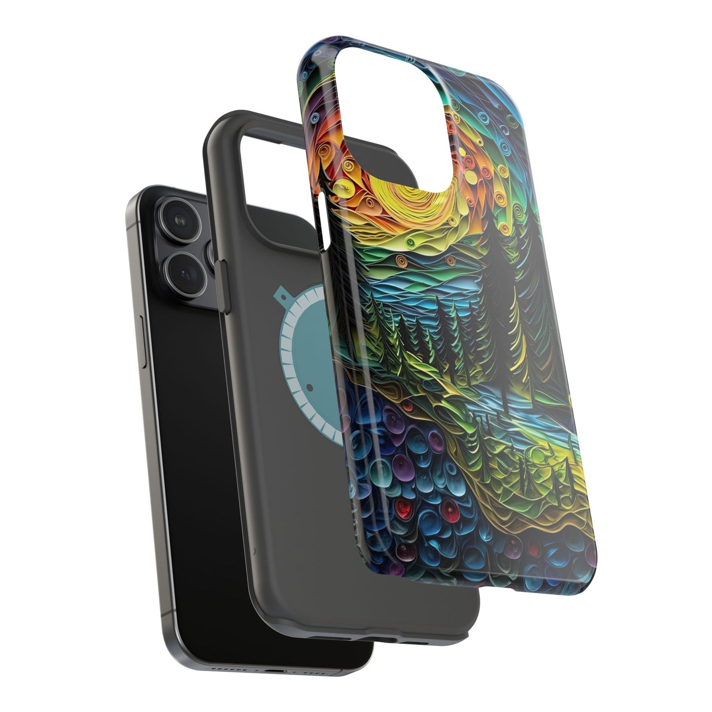 Radiant Forest Sunset MagSafe iPhone Case – Artistic Landscape Design