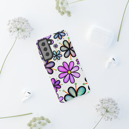 Whimsical Lavender Floral Samsung Galaxy Case – Ultra-Slim, High-Gloss Finish