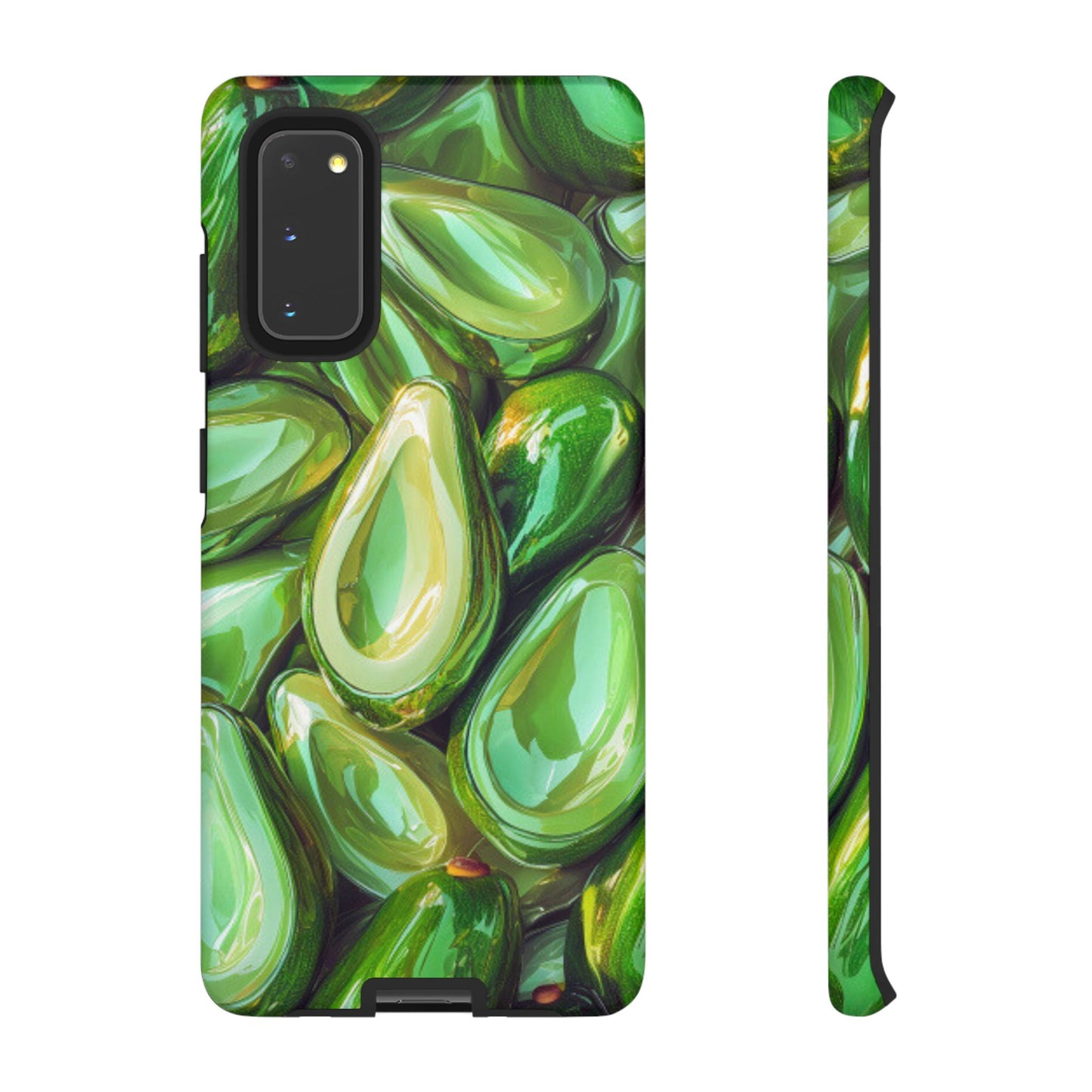 Glossy Avocado Samsung Galaxy  Case – Sleek Green 3D Fruit Design, Durable and Stylish