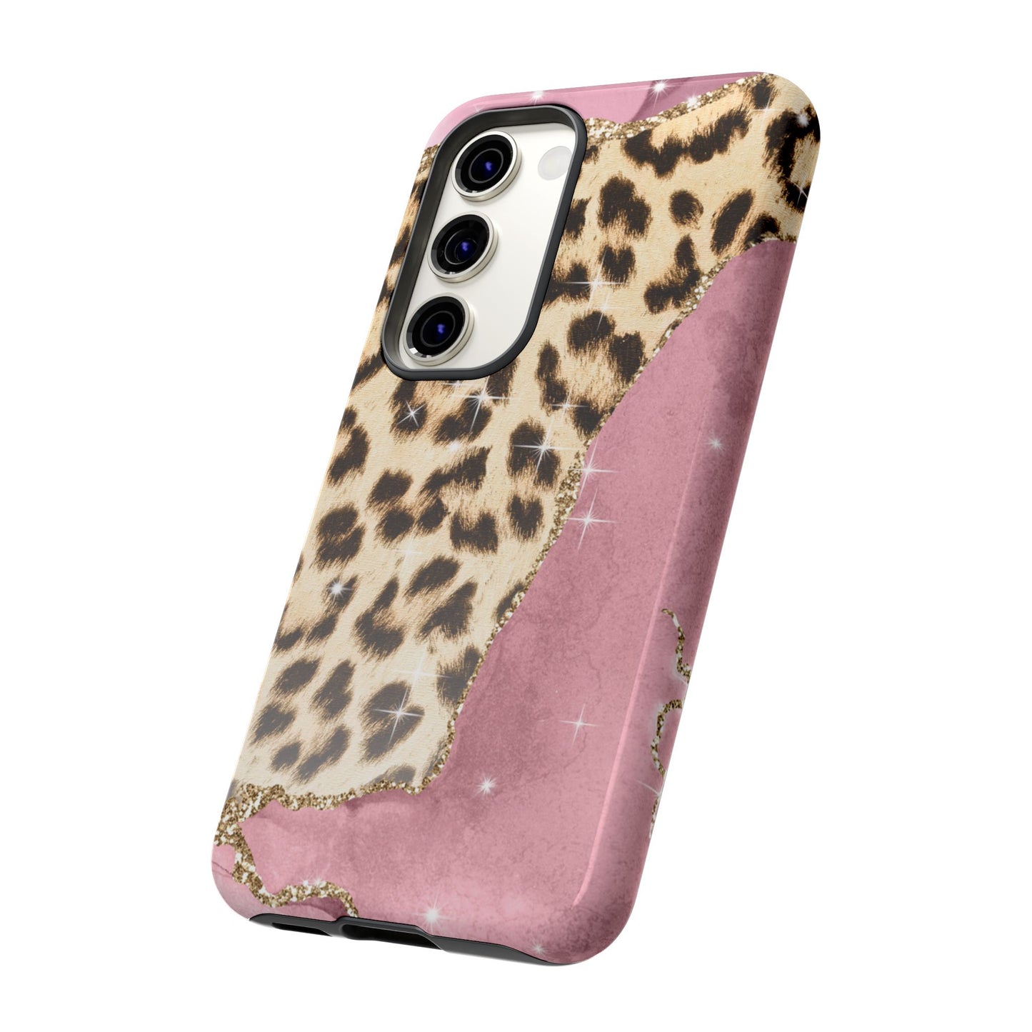 Pink Glam Leopard - Samsung Galaxy Series Case with Glitter Accents