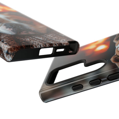 Cozy Bulldog Samsung Galaxy Case – Fireside-Inspired Protective Cover