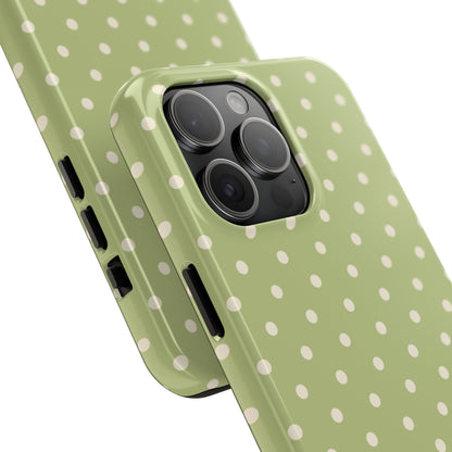 Sage Green Polka Dots – iPhone Case