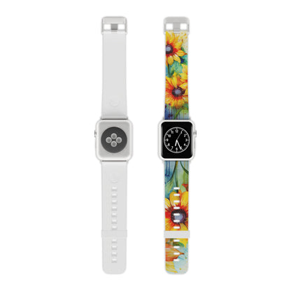 Watercolor Sunflower Splash Apple Watch Band