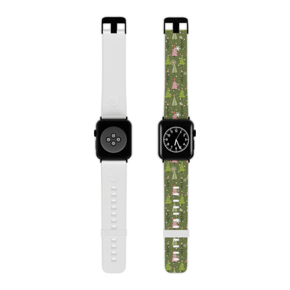 Whimsical Christmas Tree Pattern Apple Watch Band