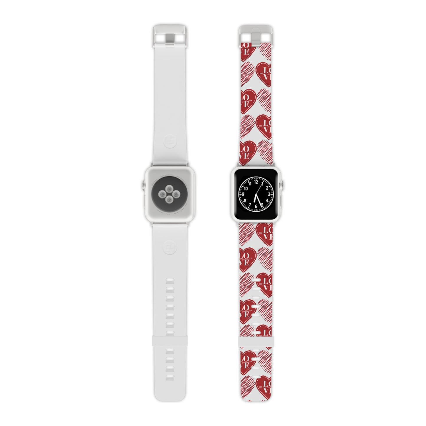 Red Love Heart Pattern Apple Watch Band