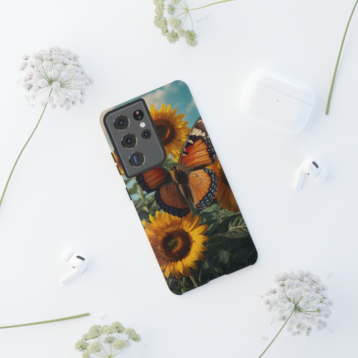 Vibrant Butterfly & Sunflower – Samsung Galaxy Case