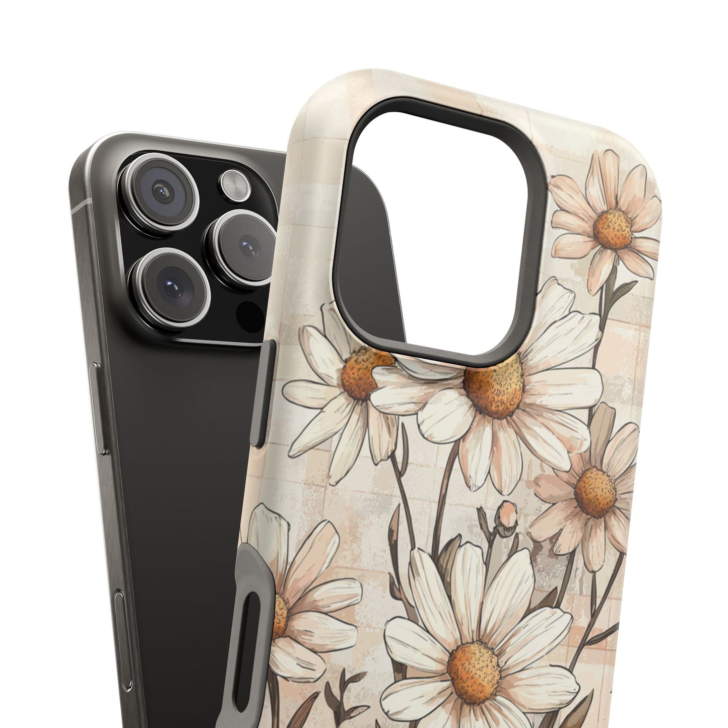 Pastel Daisy MagSafe iPhone Case - Elegant Floral Protective Cover