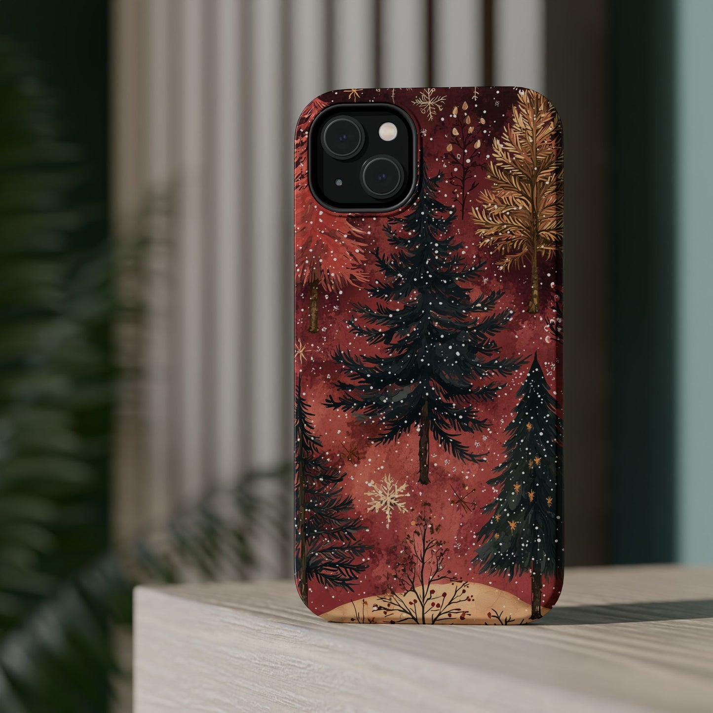 Rustic Red Winter Forest - MagSafe iPhone Series Case