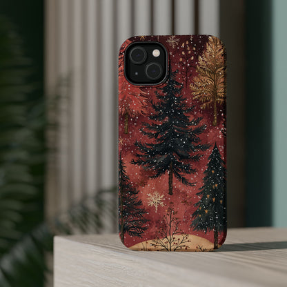 Rustic Red Winter Forest - MagSafe iPhone Series Case