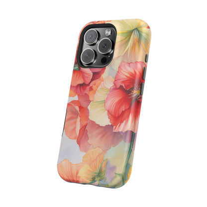 Gumamela Blush Pink Watercolor Floral – MagSafe Compatible iPhone Case