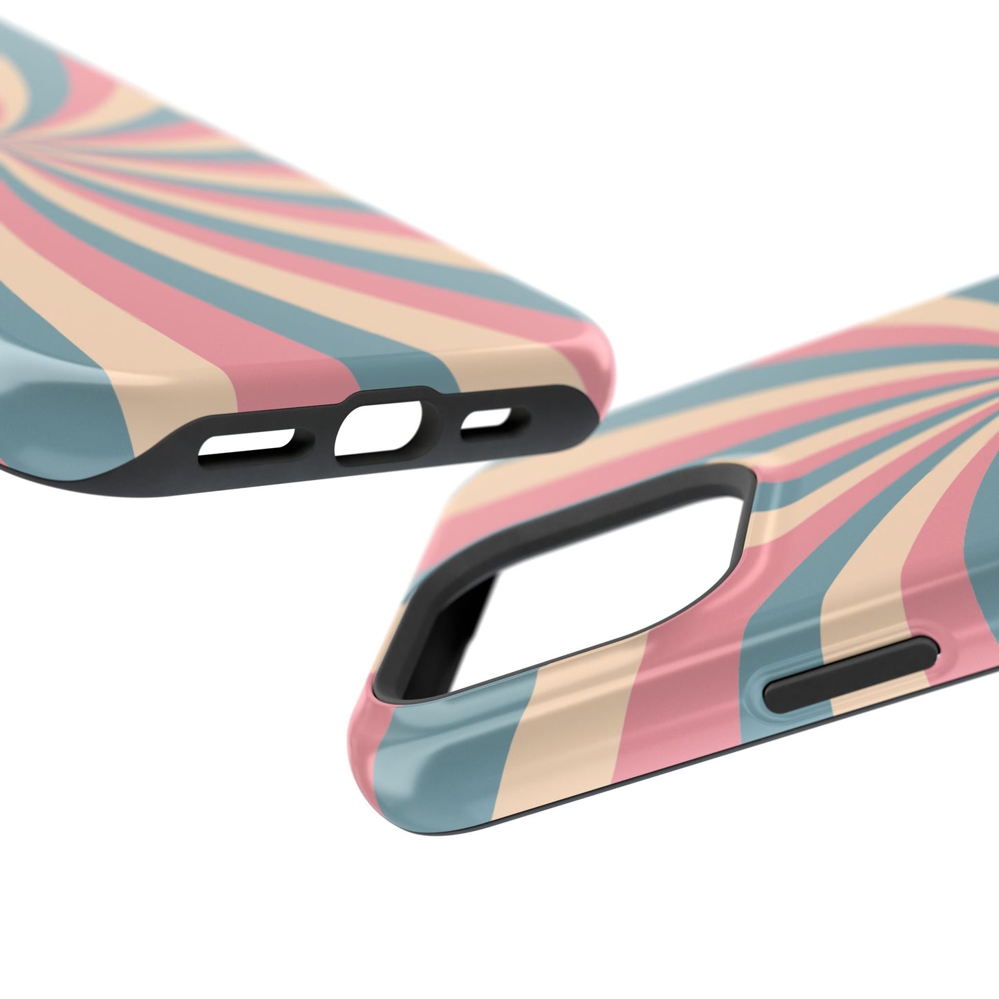 Vintage Pastel Swirl MagSafe iPhone Case – Dual-Layer Protection with 70s-Inspired Design