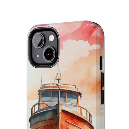 Sunset Sail Watercolor Boat – iPhone Series Case