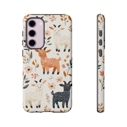 Samsung Galaxy Case: Smiley Goats & Dried Flowers – Vintage Charm