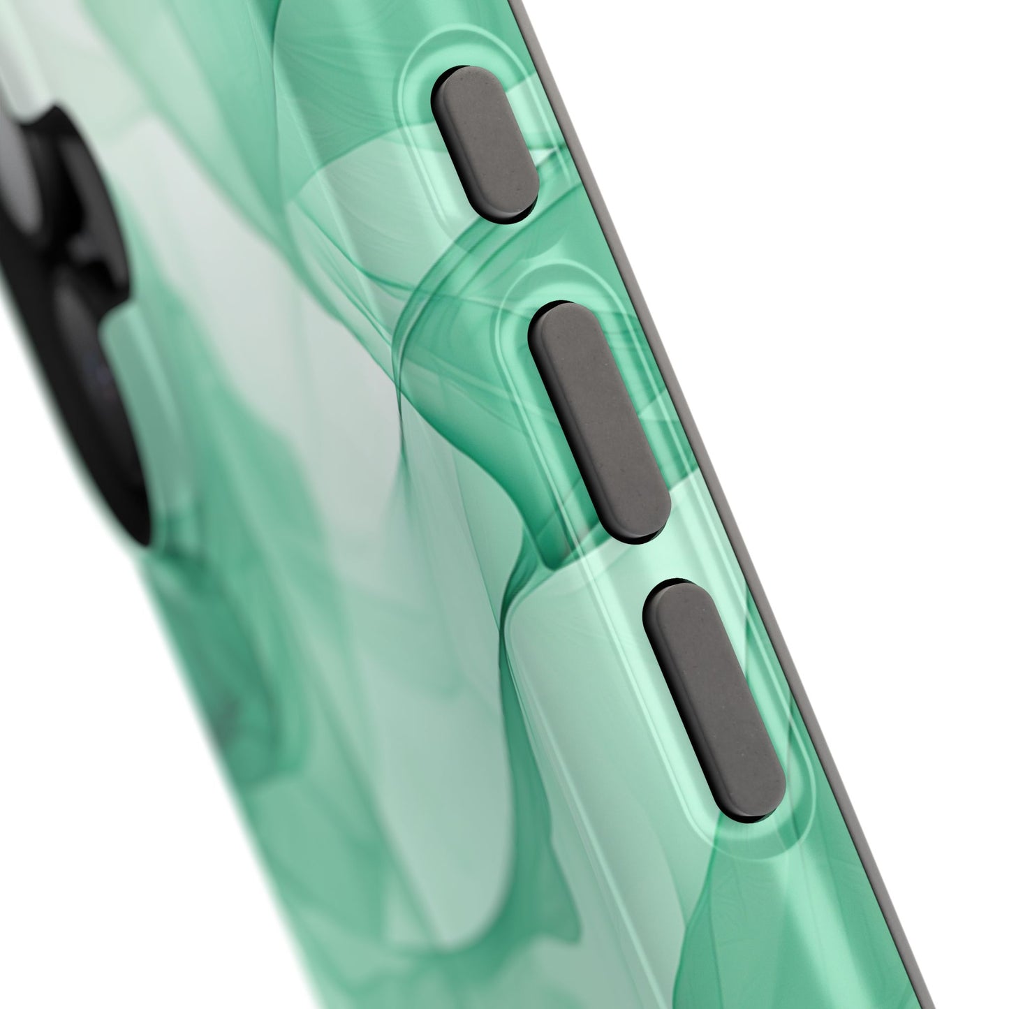 Translucent Flowing Green Fabric MagSafe iPhone Case – Elegant Fluid Design