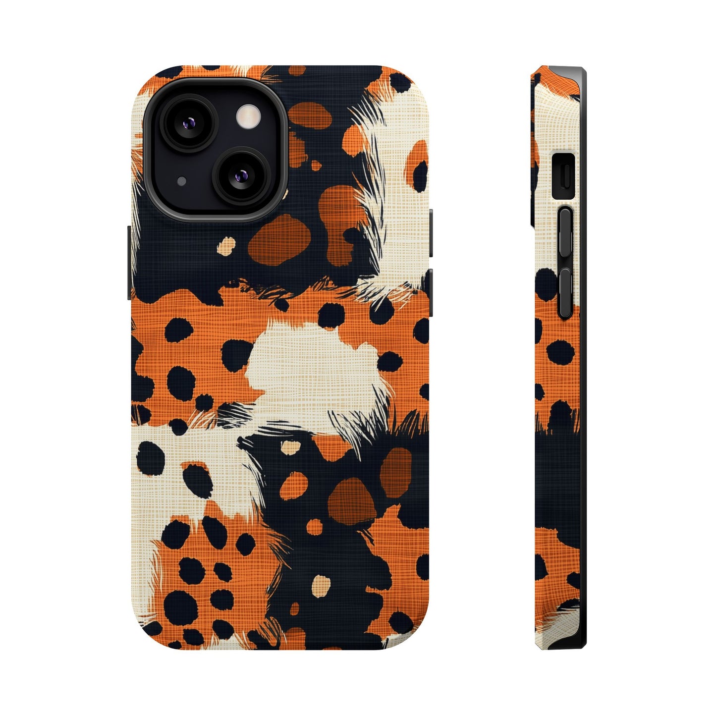 MagSafe iPhone Case: Cheetah Plaid – Brown & Black Pattern