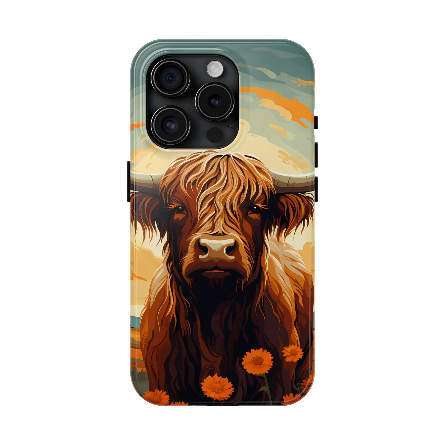 Highland Cow Case | Rustic Farmhouse Floral Design