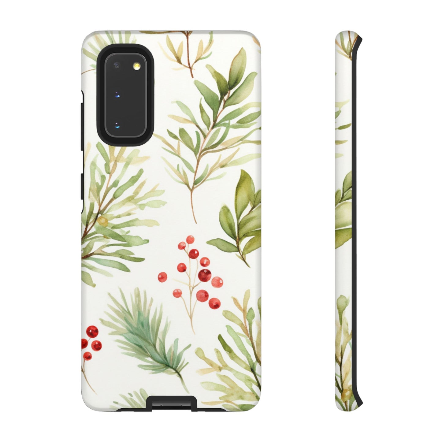 Winter Greenery & Berry Watercolor – Samsung Galaxy Series Case