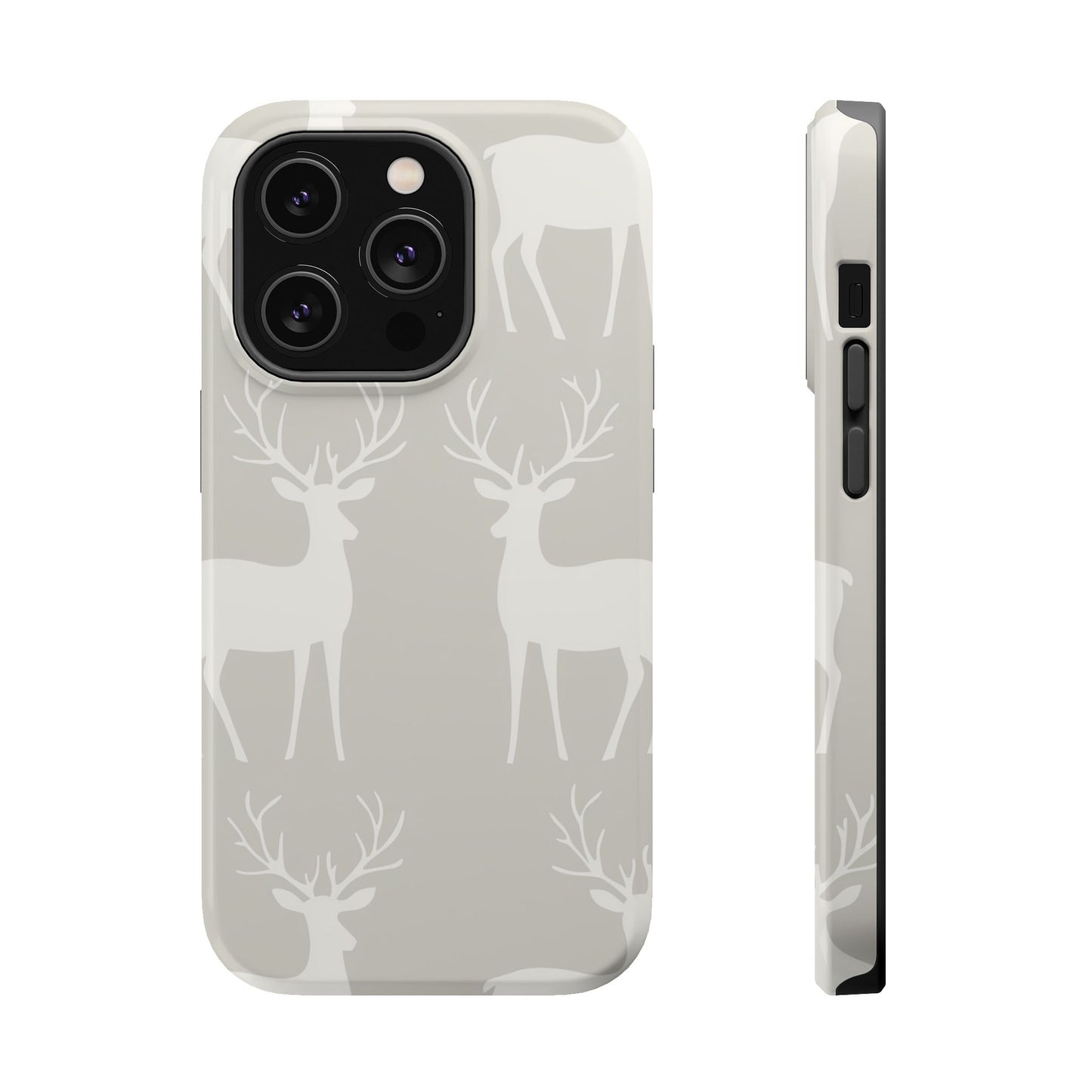 Elegant White Reindeer Pattern – MagSafe iPhone Series Case