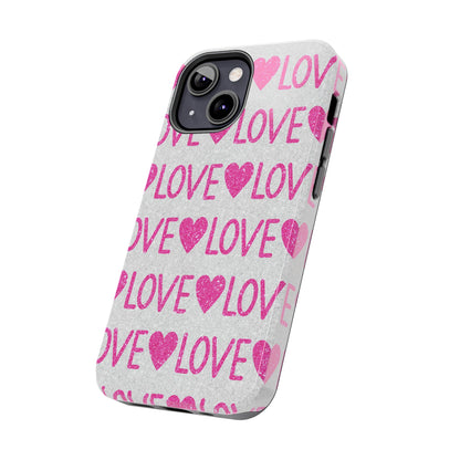 Pink Glitter Love Pattern – iPhone Series Case