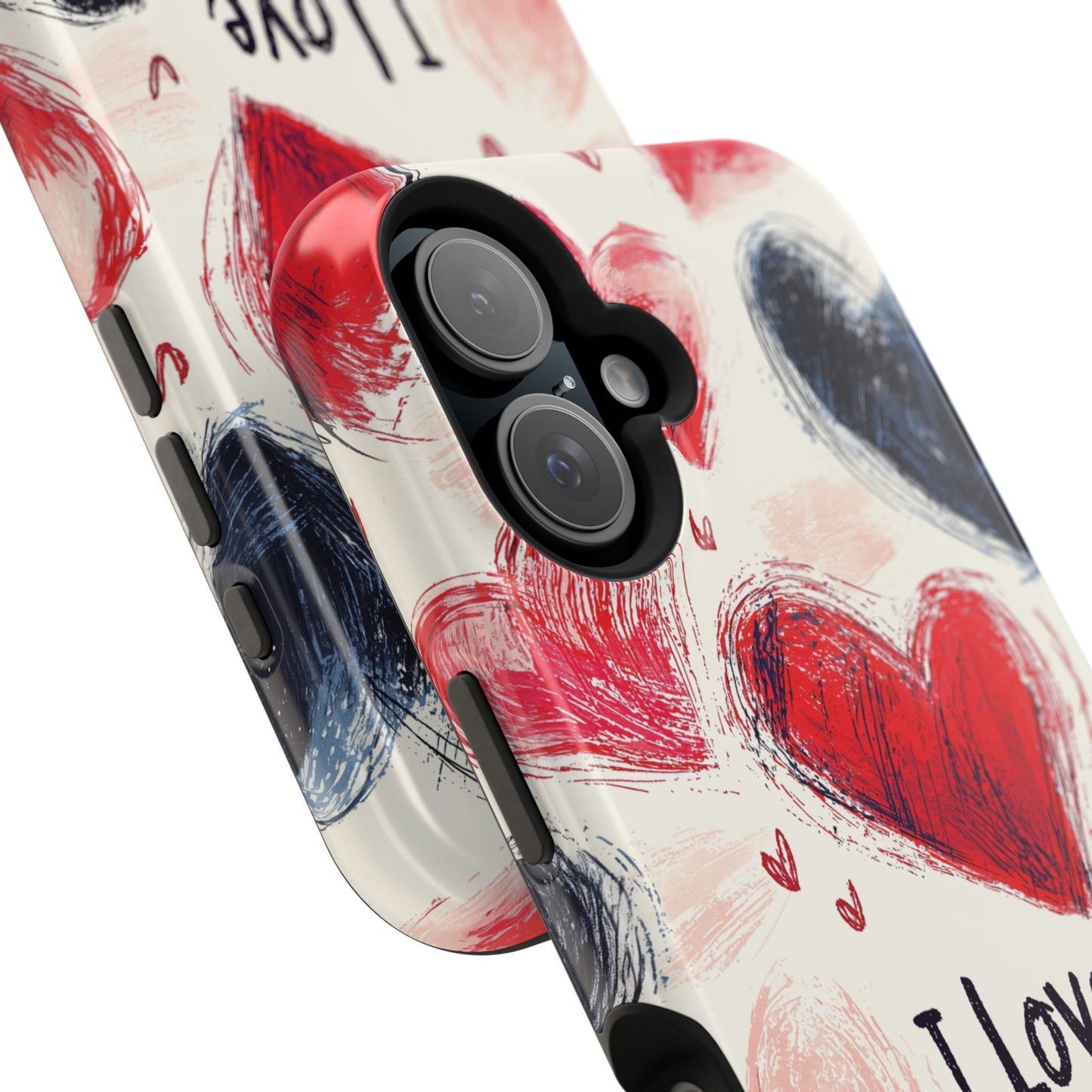 Brushstroke Hearts of Love "I Love You" - MagSafe Compatible Case
