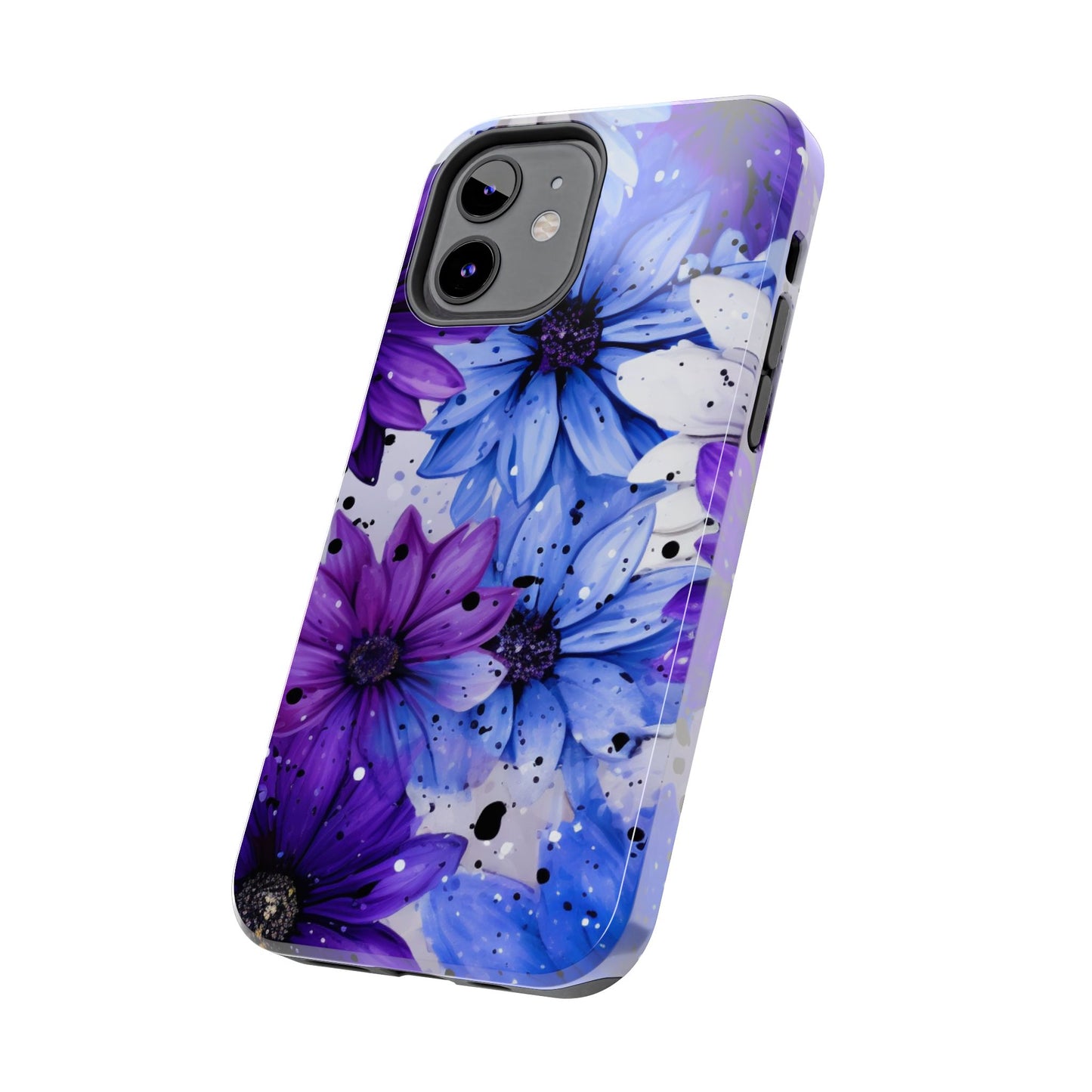 Vibrant Purple & Blue Floral Splash - iPhone Series Case