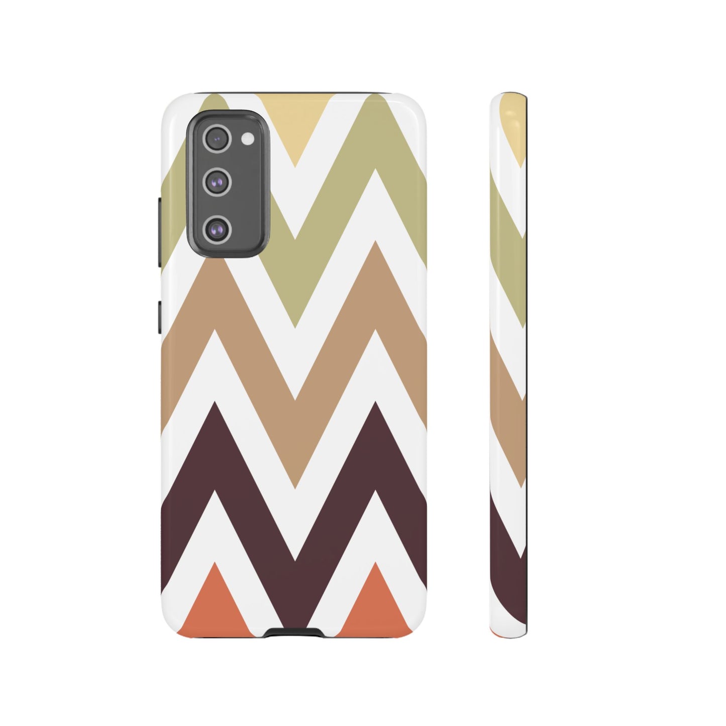 Earthy Chevron Samsung Galaxy Case – Boho-Inspired Design with Dual-Layer Protection