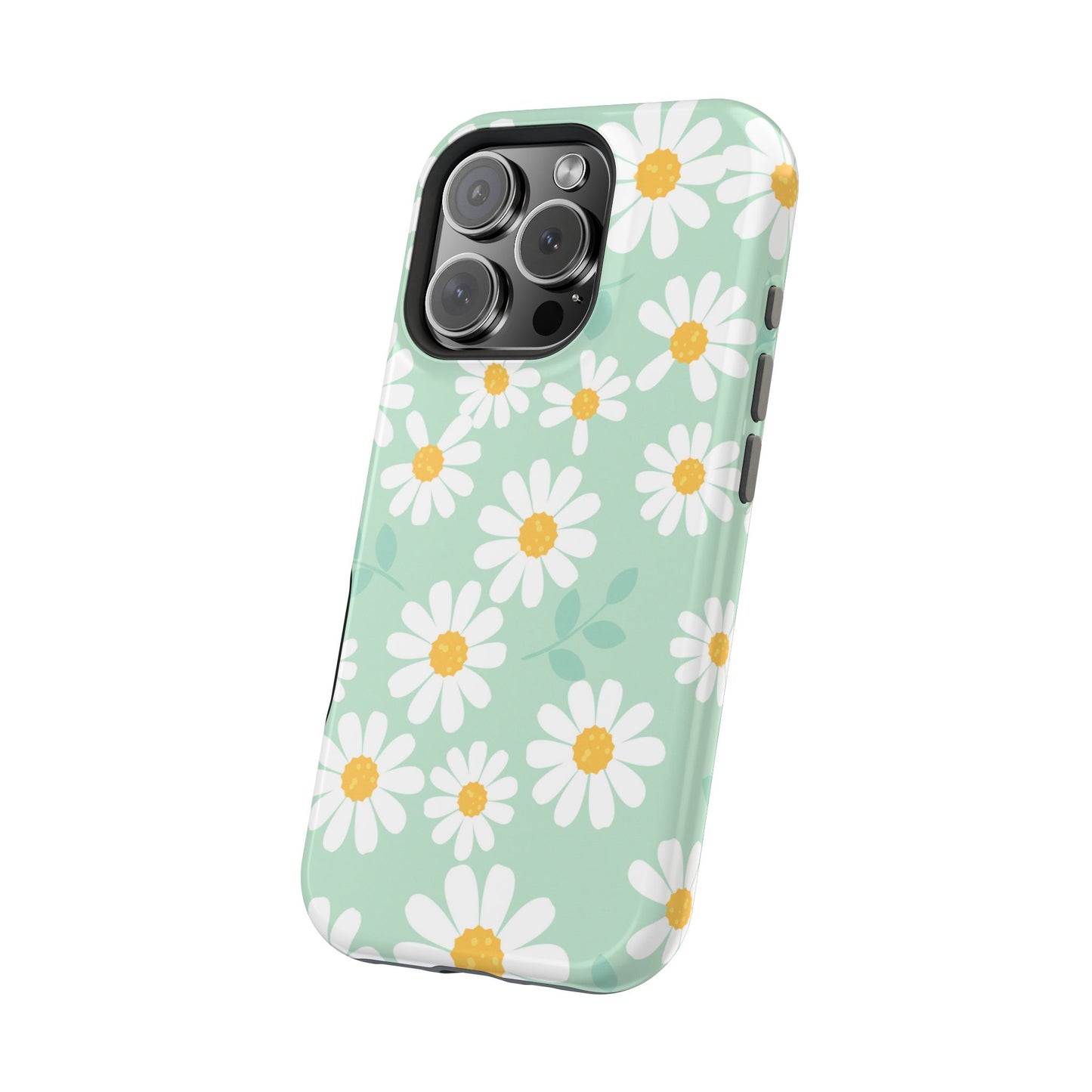 Charming Daisy Floral Tough MagSafe iPhone Case – Spring Pastel Design, Shockproof & Slim