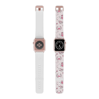 Pink Love Icons Apple Watch Band