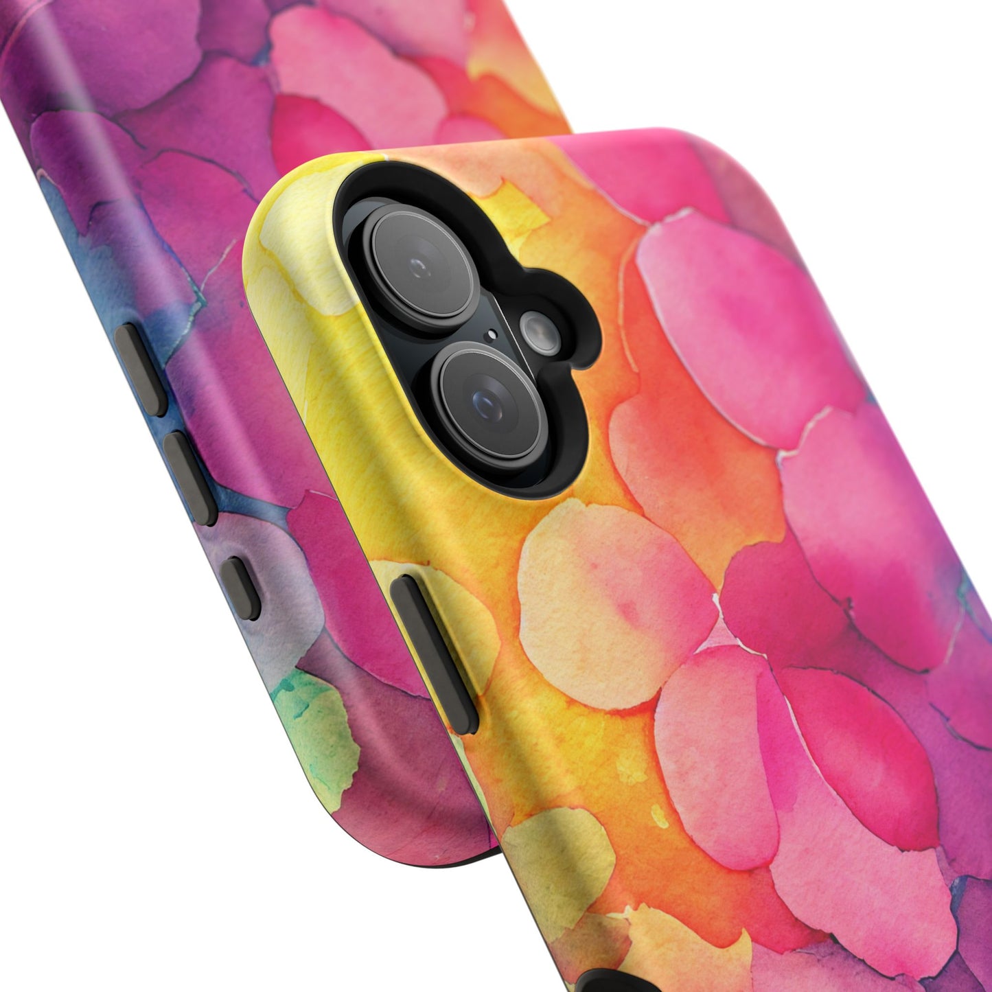 Sunset Petals Watercolor MagSafe iPhone Case – Slim Design, Glossy Finish