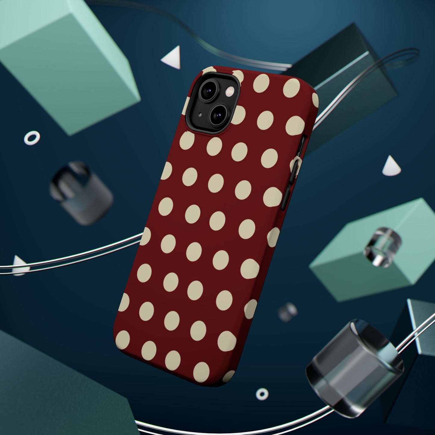 Classic Red & Cream Polka Dots - MagSafe iPhone Case