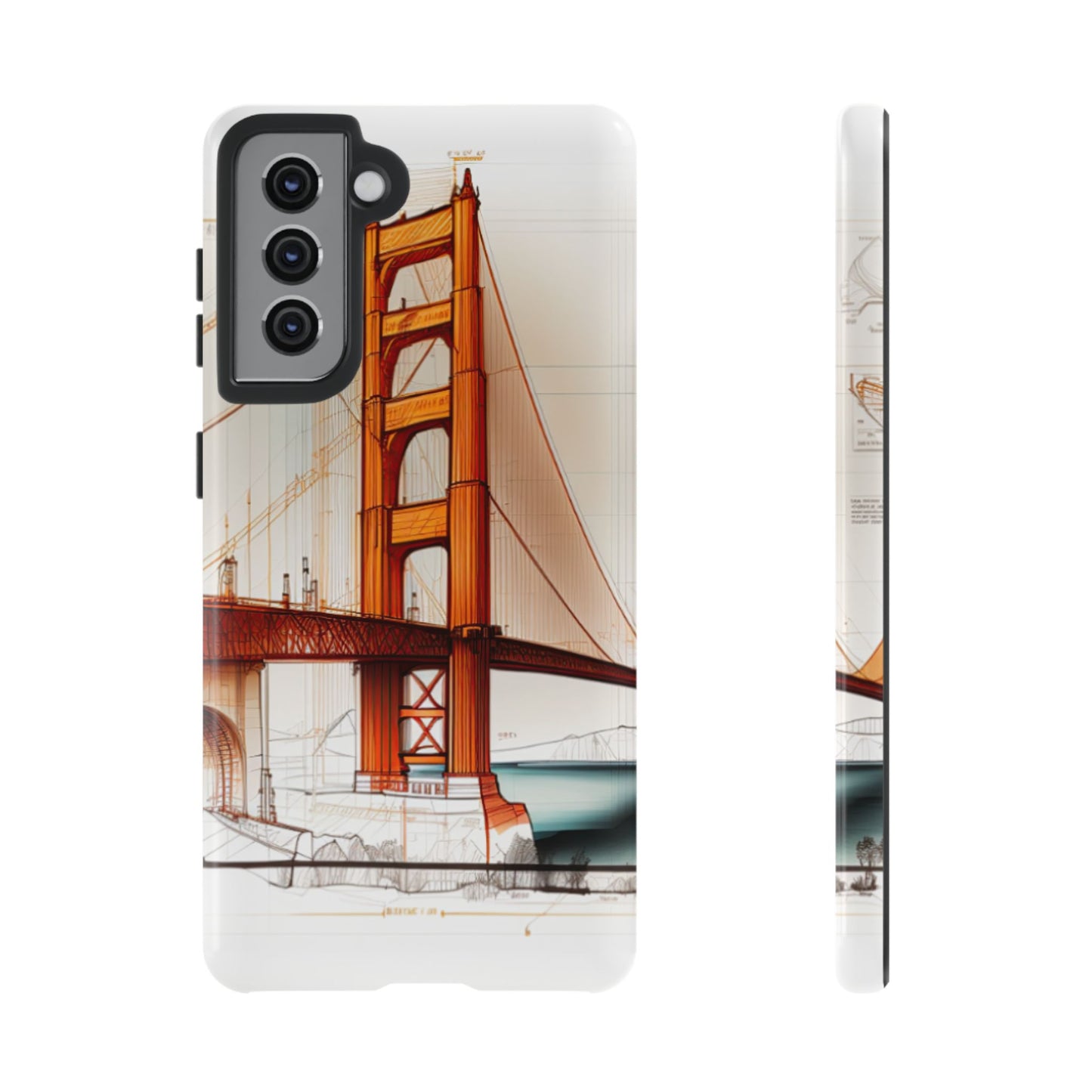 Golden Gate Bridge Samsung Galaxy Case - Architectural Sketch Design