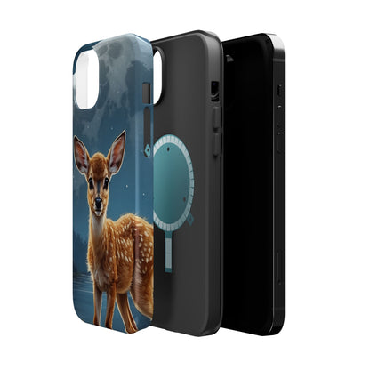 MagSafe-Compatible iPhone Case – Enchanted Fawn Under the Moonlit Sky