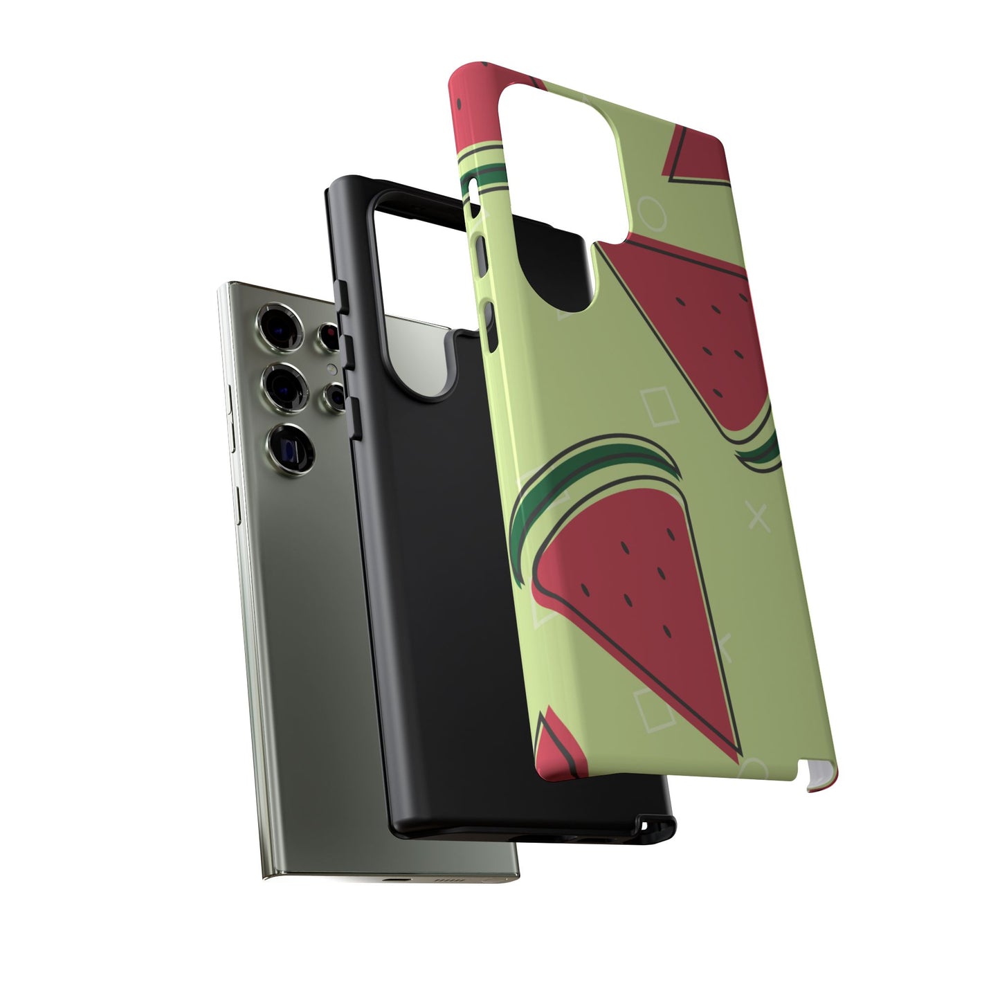 Watermelon Slice Samsung Galaxy Case – Fresh & Fun Design with Retro Geometric Pattern