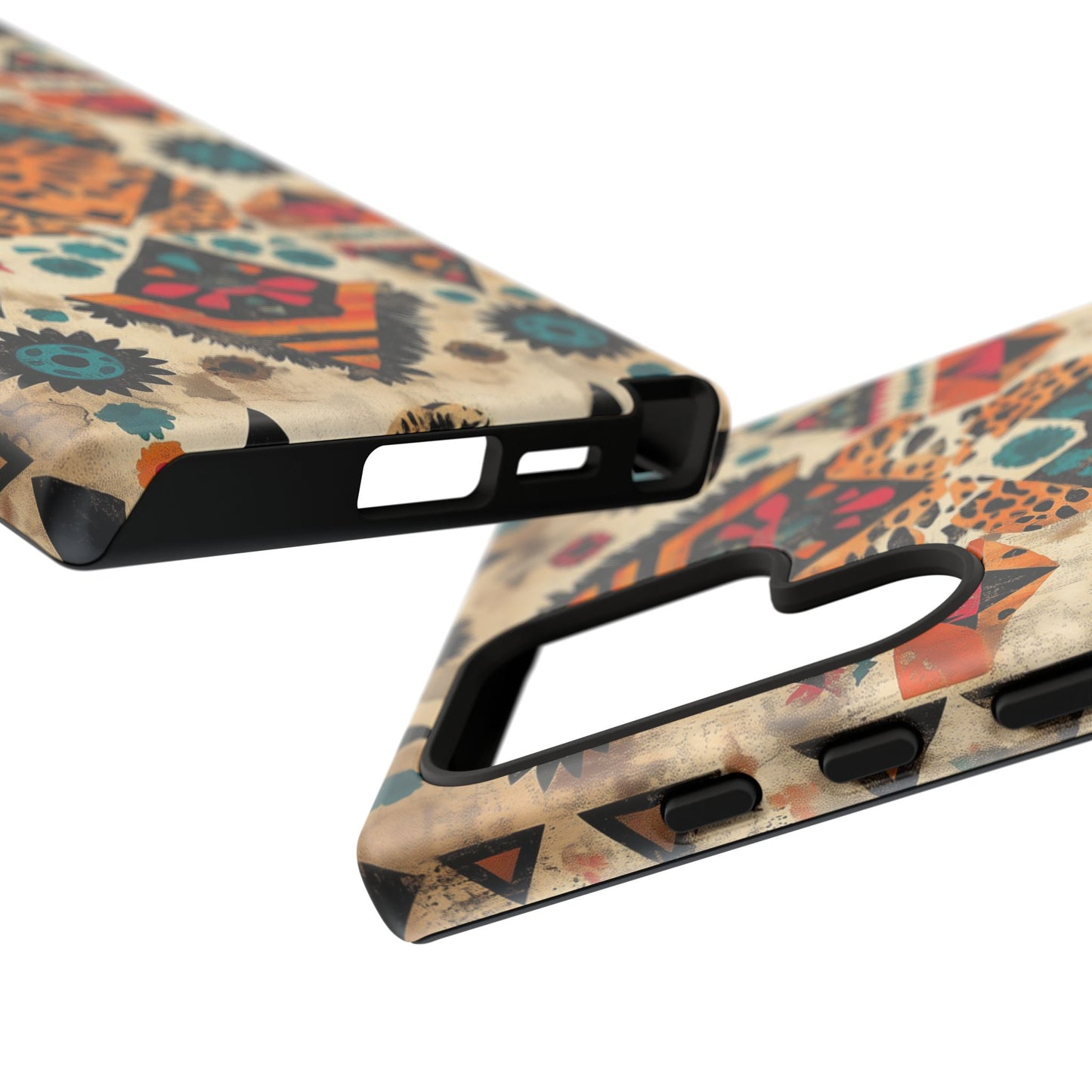 Bohemian Leopard & Tribal Floral Tough Samsung Galaxy Case – Vibrant Eclectic Design, Dual - Layer Protection - BOGO Cases