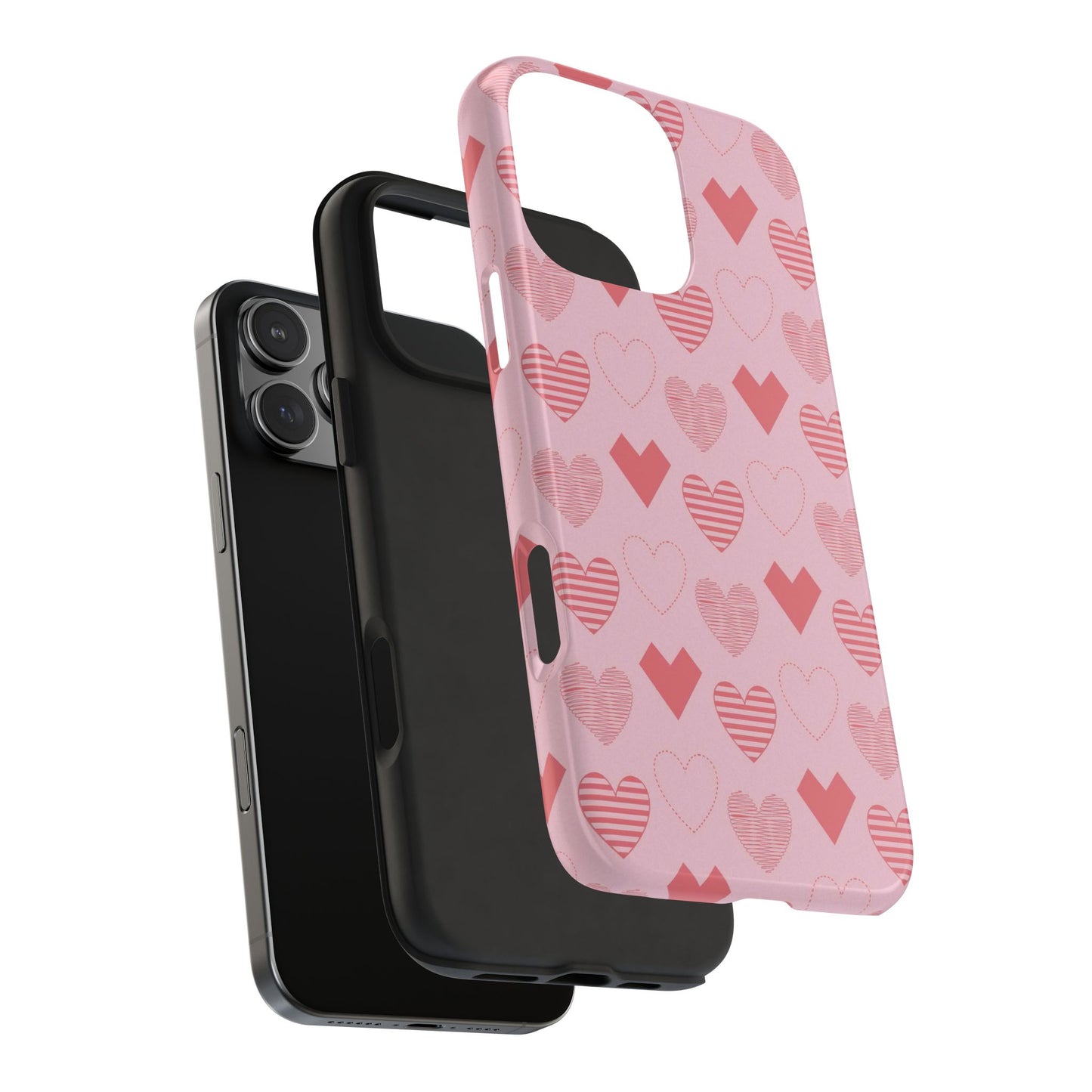 Striped Hearts iPhone Case