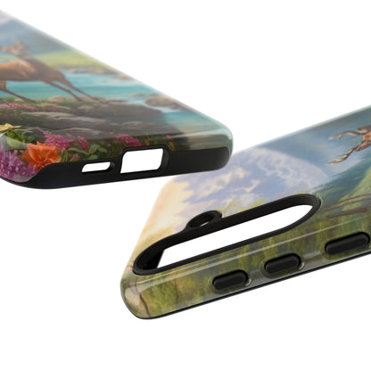 Alpine Serenity – Stag in Mountain Bliss Samsung Galaxy Phone Case